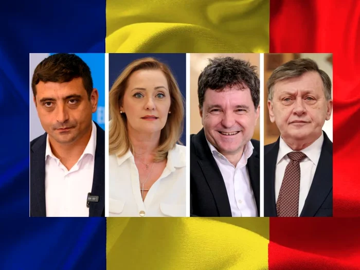 Candidații care participă la dezbaterea de luni seară. FOTO Colaj Adevărul