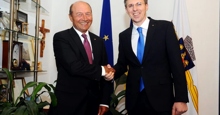 Traian Băsescu, alături de Dorin Chirtoacă, primarul Chişinăului FOTO presidency.ro