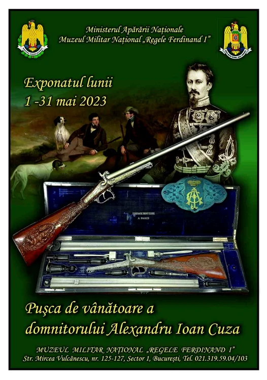Pușca de vânătoare a domnitorului Alexandru Ioan Cuza (foto: Muzeul Militar Național „Regele Ferdinand I”)