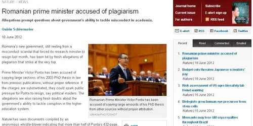 Ponta acuzat de plagiat