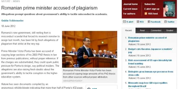 Ponta acuzat de plagiat