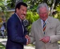 Regele Charles și Lionel Richie la o petrecere în Barbados, 2019