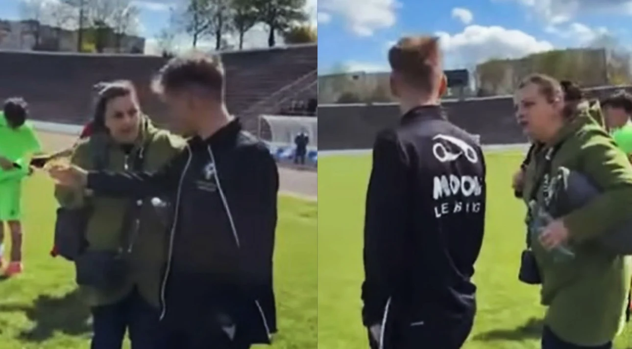 Înjurături și amenințări la un meci de fotbal. Mama unui jucător a dat buzna pe teren și a sărit la arbitri: „Poate îți f*t o sticlă în cap, nu știi cu cine te pui!”