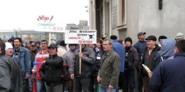 Manifestanţi în Portul Constanţa