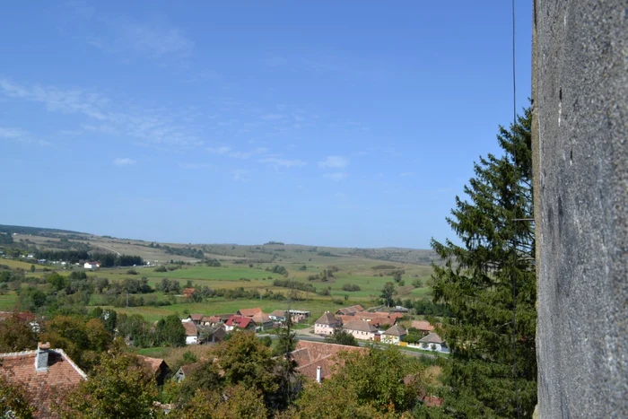 Panoramă din turnul bisericii din Cincu