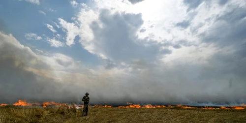 Recolte incendiate pe câmp de armata rusă FOTO Profimedia 