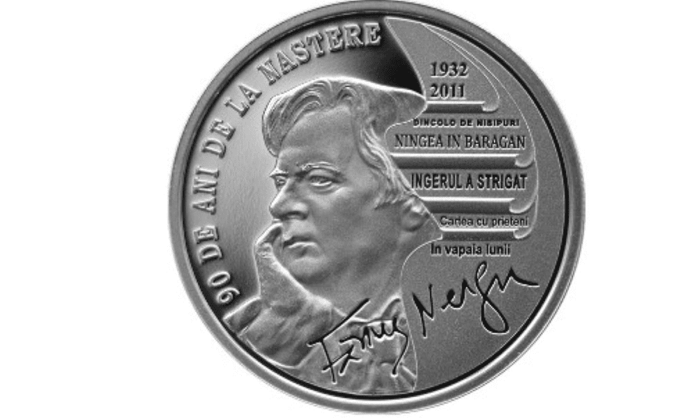 Monedă din argint dedicată scriitorului Fănuș Neagu, lansată de BNR