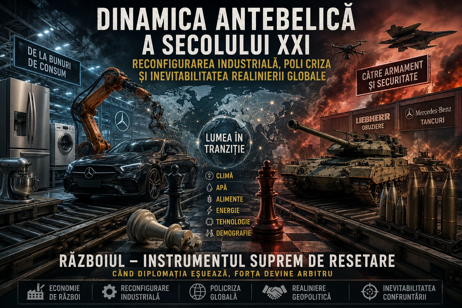 Dinamica antebelică a Secolului XXI, Reconfigurarea Industrială, poli criza și inevitabilitatea realinierii globale
