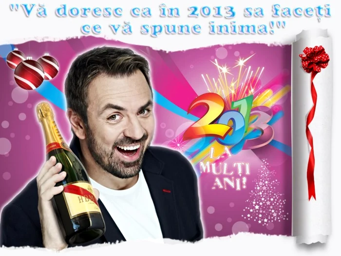 "Vă doresc ca în 2013 să faceţi ce vă spune inima" le-a scris Horia Brenciu susţinătorilor de pe Facebook