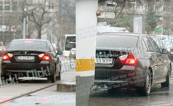 Vedeta a mers cu BMW-ul pe şinele de tramvai şi a blocat chiar mijlocul  de transport în comun