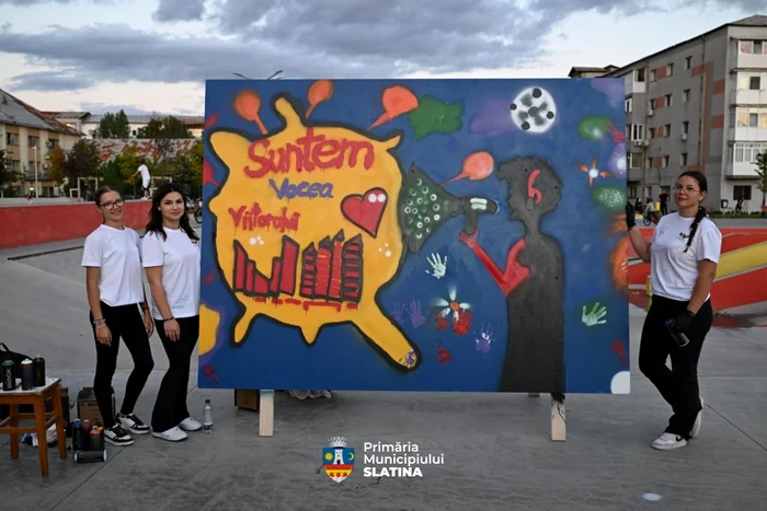 Graffiti, Liceul cu Program sportiv  FOTO: Primăria Municipiului Slatina