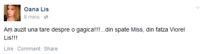 
    Oana Lis nu a fost niciodată interesată de aspectul fizic al soţului ei  