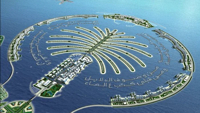 Insula artificială din Dubai, în formă de palmier, este celebră pe toată planeta