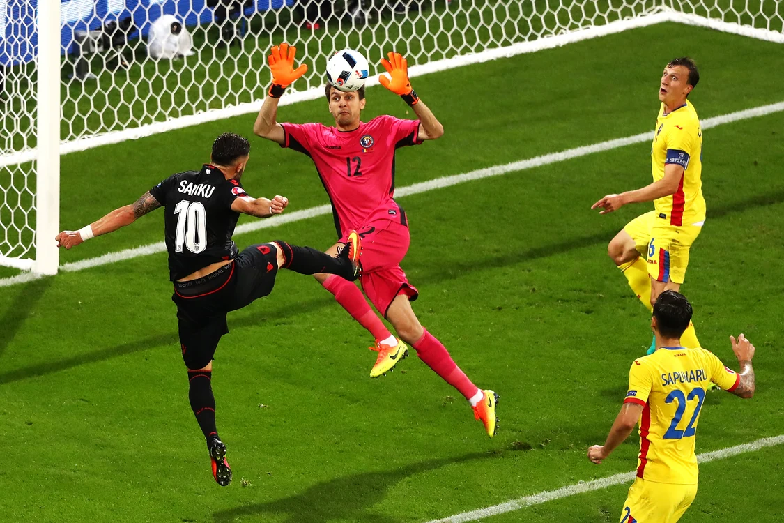 Golul eliminării noastre de la Euro 2016 înscris de albanezi în poarta lui Tătărușanu. În Liga Naţiunilor vom avea ocazia răzbunăriiFOTO Guliver / Getty Images