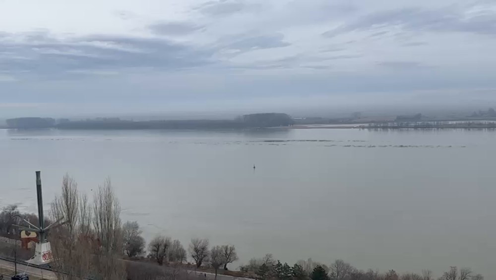 Dunărea a inundat pasarela bacului Galați-Tulcea. Oamenii folosesc o punte improvizată, iar mașinile trec prin apă VIDEO 