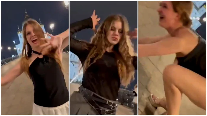 Trei studente din Moscova s-au filmat dansând în fața unei catedrale FOTO: Captură video