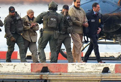 Nicolás Maduro și soția sa, în cătușe în drum spre un tribunal federal din Manhattan FOTO Profimedia