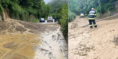 Drumuri blocate de torenti in Hunedoara Foto Alexandru Cheptrosu si ISU Huendoara jpg