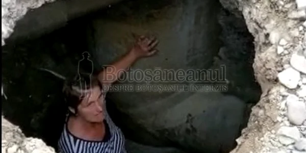 Femeia căzută în groapă FOTO Botoşăneanul.ro