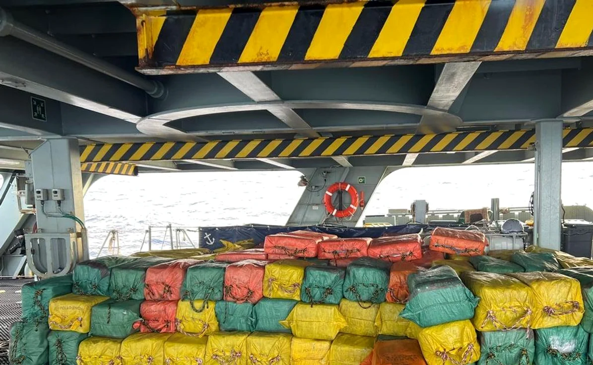Drogurile capturate valorează 530 de milioane de lire sterline. FOTO: X / @WorldCrimeIntel