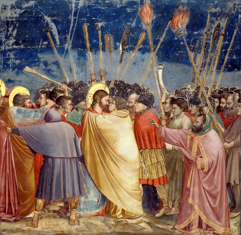 Giotto   Scrovegni    31    Kiss of Judas jpg
