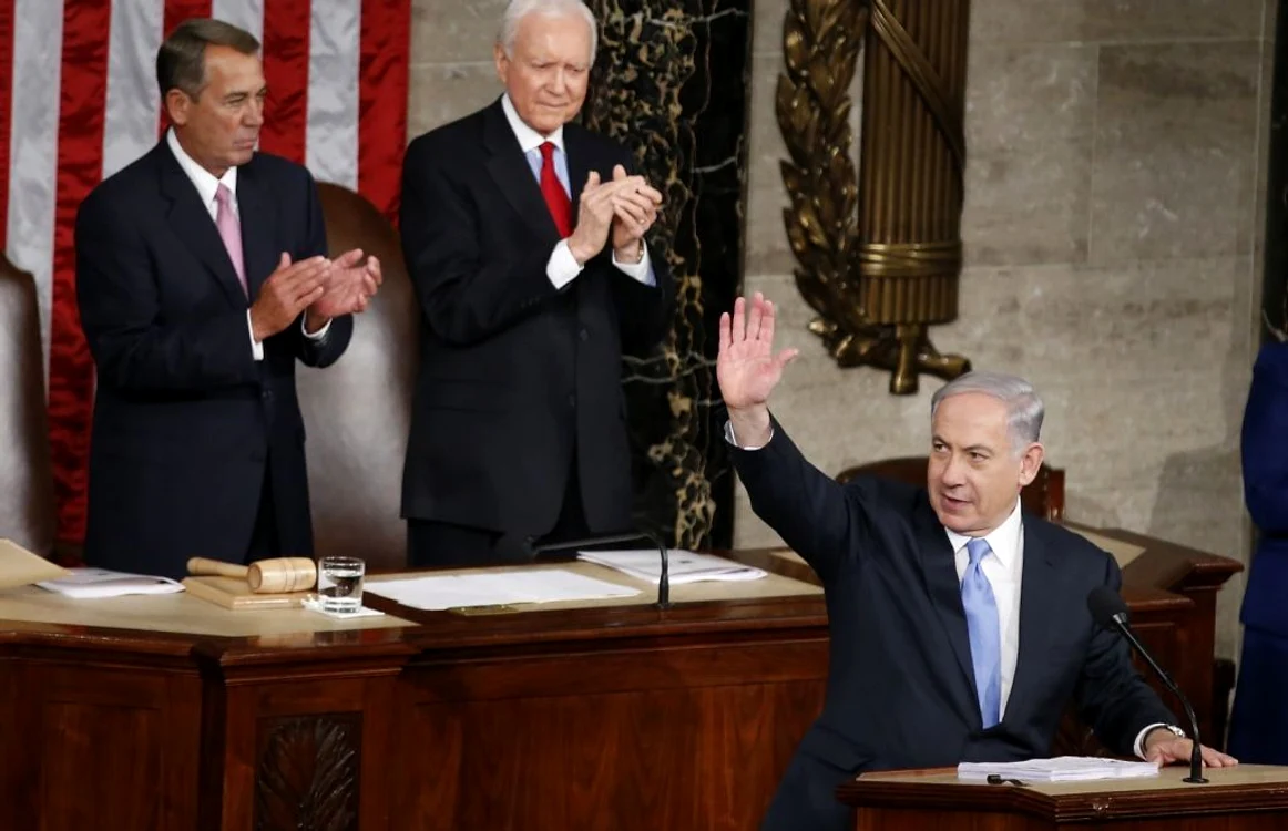 Premierul israelian Benjamin Netanyahu, vorbind în faţa Congresului SUA FOTO AP