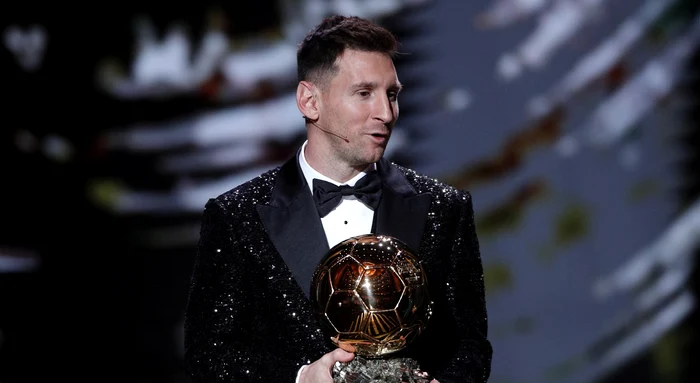 Messi, în momentul discursului de la Gala Balonul de Aur 2021. Foto EPA EFE