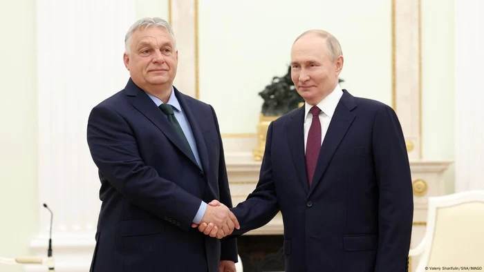Premierul ungar Viktor Orban şi preşedintele Rusiei, Vladimir Putin, la Moscova, 5.7.2024
