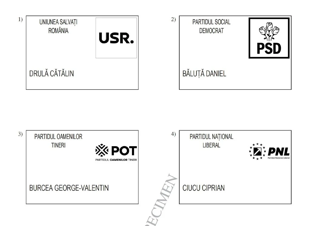 Cum arată buletinul de vot pentru alegerile la Primăria Capitalei. Ordinea candidaților