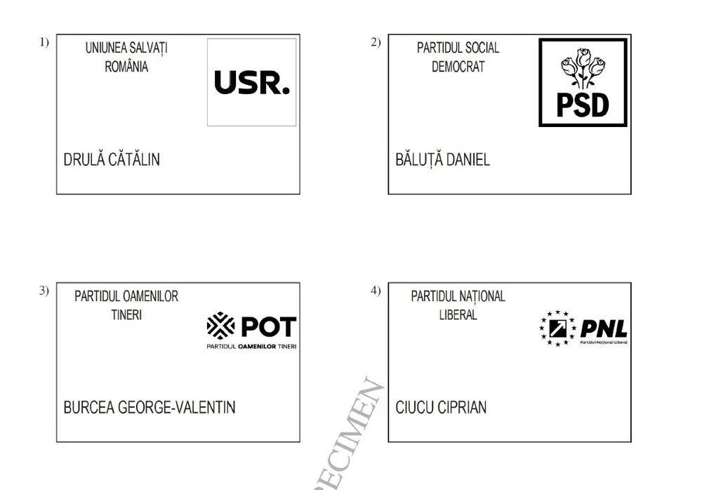Cum arată buletinul de vot pentru alegerile la Primăria Capitalei. Ordinea candidaților