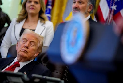 Donald Trump și-a odihnit ochii FOTO GettyImages