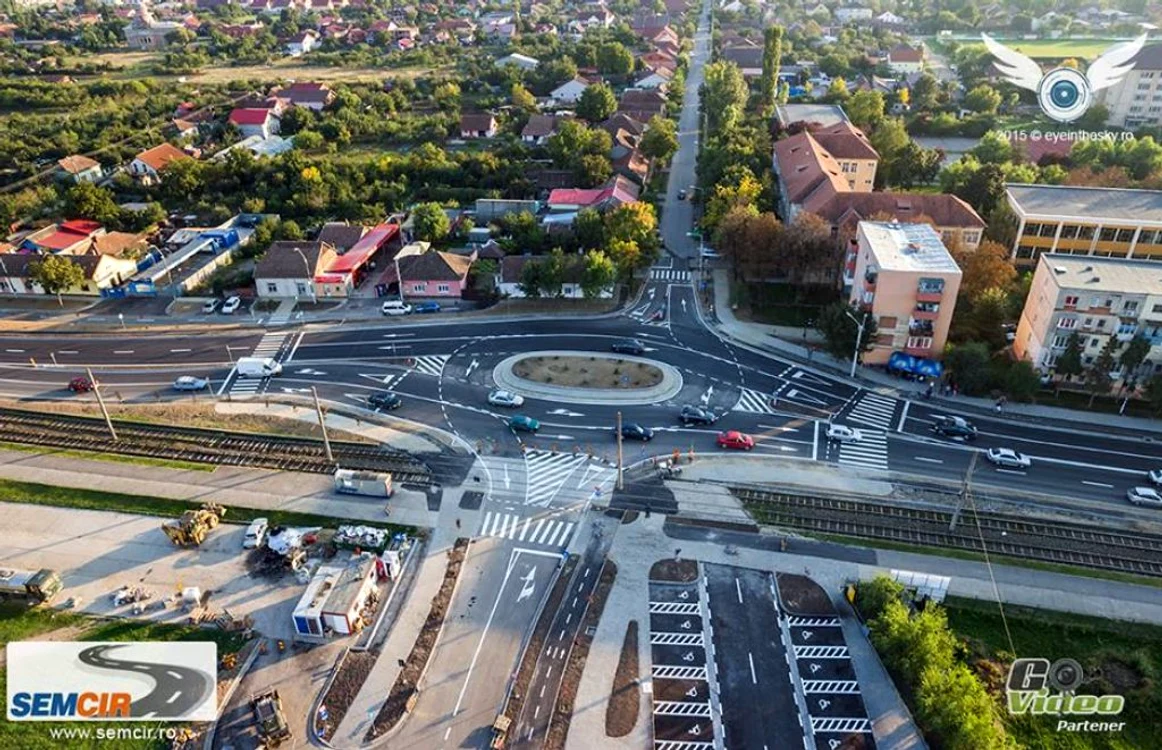 Sensuri giratorii în Calea Buziaşului FOTO Eye in the Sky