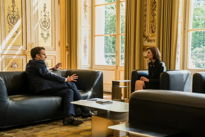 Emmanuel Macron şi Maia Sandu