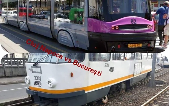 tramvaie comparatie cluj bucuresti foto facebook ciprian ciucu