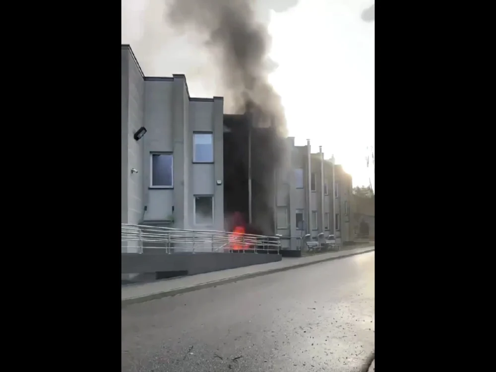 Centrul Naţional de Cercetare Nucleară (NCBJ) incendiat/FOTO: Captură video X @MagdaGrajnert