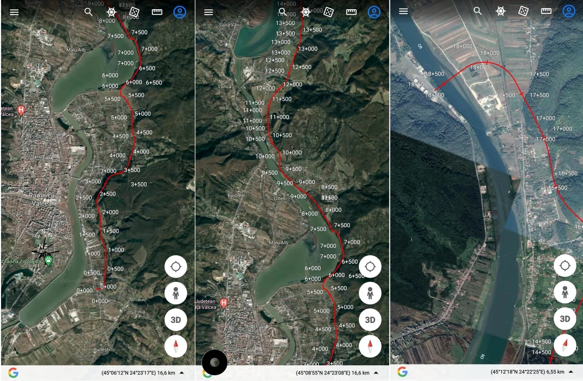 Hartă cu traseul Centurii Vâlcii