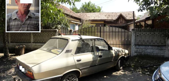Imagine cu casa familiei adolescentei violate din Rusăneşti; în medalion - tatăl fetei  (FOTO: Mugurel Manea)