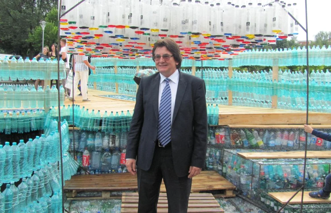 Inaugurarea podului de PET-uri din Timişoara FOTO Ştefan Both