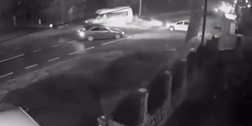 Momentul producerii accidentului de la Crevedia. FOTO captură