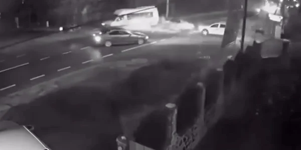 Momentul producerii accidentului de la Crevedia. FOTO captură
