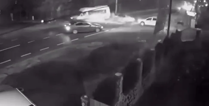 Momentul producerii accidentului de la Crevedia. FOTO captură