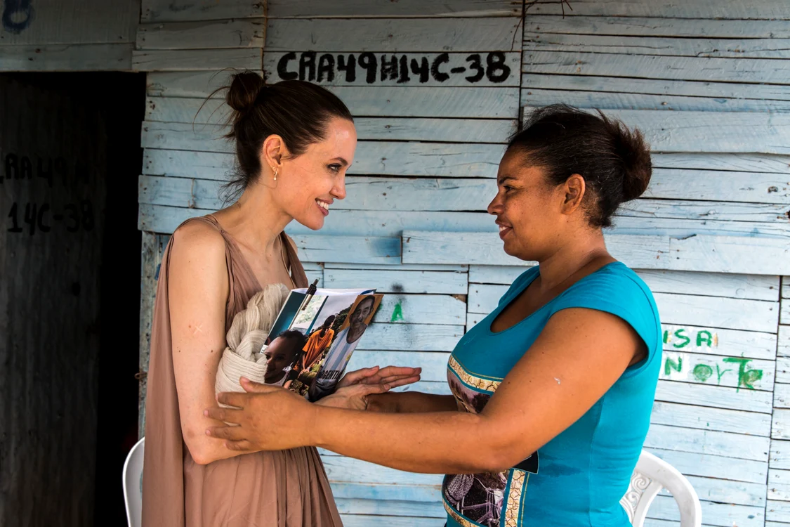 Angelina Jolie speră că autoritățile columbiene îi vor ajuta pe cei 1,3 milioane de refugiați venezueleniFoto: Getty