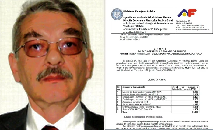 Alexandru Teodorescu şi anunţul de executare silită a firmei lui, de către Fisc