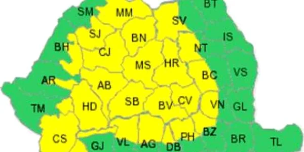 Sibiu: Cod galben în tot judeţul