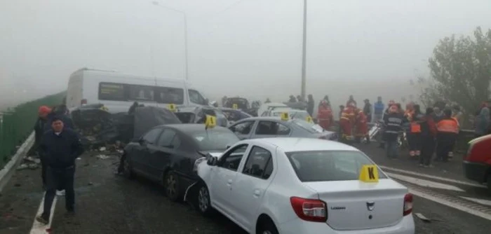 Accident în lanţ la Fundulea FOTO Arhivă Adevărul