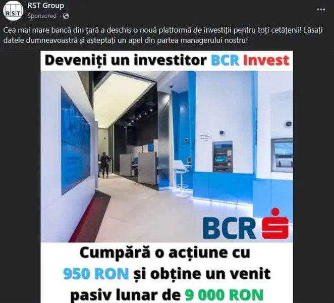 Escrocherii pe internet. Atenție la campanii false ale unor bănci comerciale pe rețele sociale!