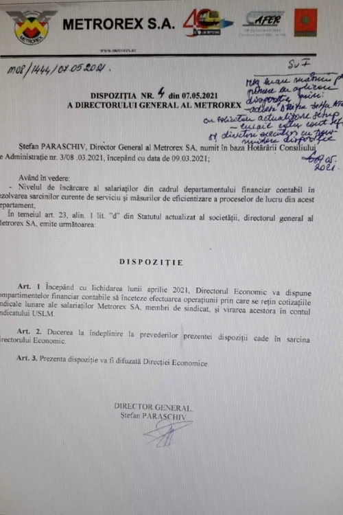 dispozitie-metrorex-sistare-contributii-sindicat