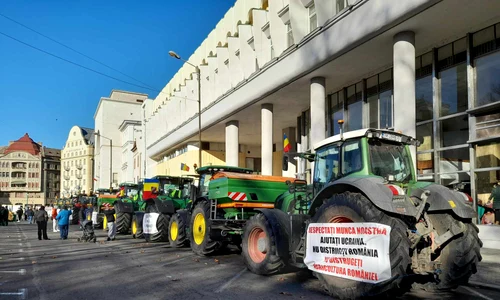 O nouă zi de proteste al agricultorilor în centrul Timișoarei FOTO Ștefan Both