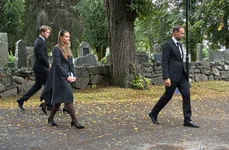 Regele Haakon, Prințesa Ingrid Alexandra, Regina Sonja și Prințul Sverre Magnus în Biserica Asker, Profimedia (3) jpg