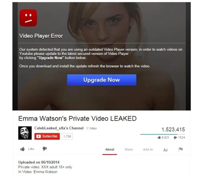 Emma Watson dezbrăcată apare şi pe o clonă a Youtube-ului